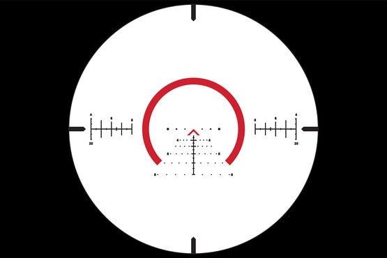 ACSS Raptor M8 illuminated reticle on maximum zoom.